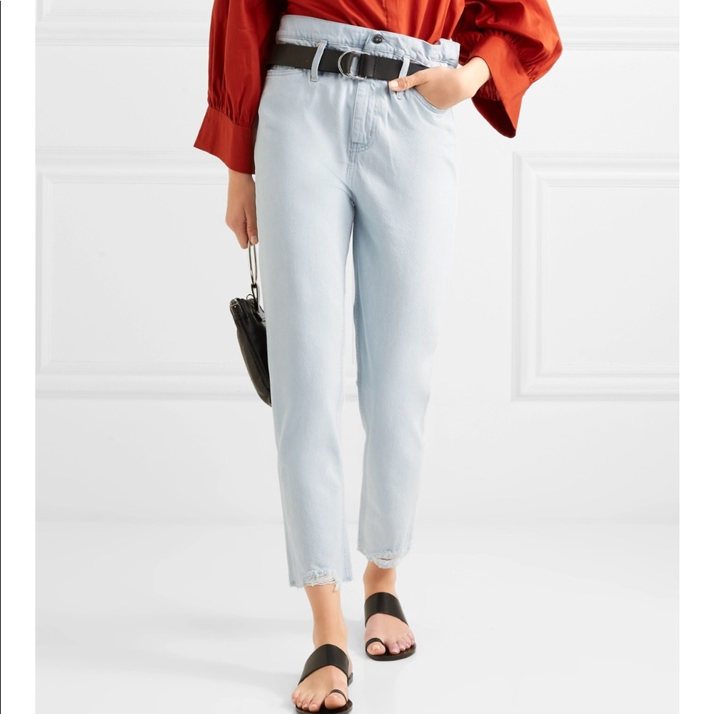 Iro Aven Cropped Distressed High-Rise Jeans